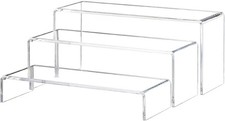 Yieach Large Clear Acrylic Risers Display Stands,3 Pcs Rectangular clear
