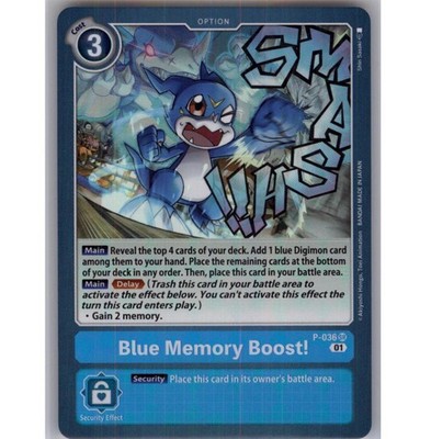 Blue Memory Boost! Foil Super Rare Digimon Promotion Cards P-036 SR NM