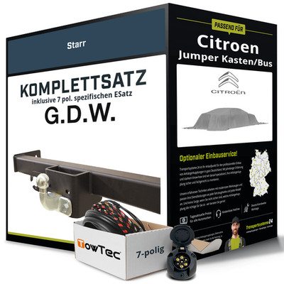 Anhängerkupplung starr für CITROEN Jumper Kasten/Bus +E-Satz NEU ABE inkl. EBA