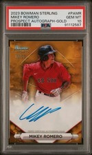2023 Bowman Sterling Mikey Romero GOLD REFRACTOR AUTO /50 #PAMR PSA 10 GEM MT