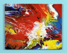 Light my Fire Original Abstract Acrylic Painting On Canvas - Signed by GrimRock