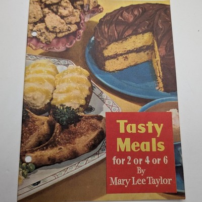 c1940s Tasty Meals for 2 or 4 or 6 Mary Lee Taylor Pet Milk Cookbook Advertising