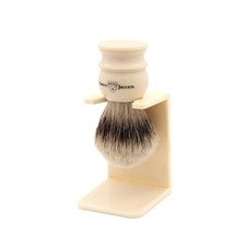 Edwin Jagger Shaving Brush Silver Tip Badger With Stand M-XL NEW