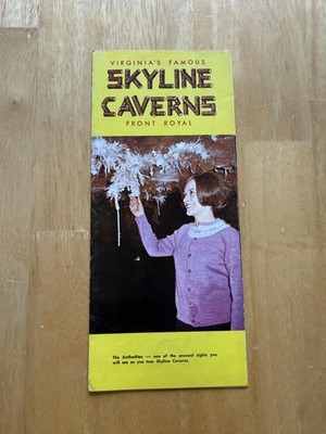 Vintage Skyline Caverns Front Royal Virginia Travel Brochure Map Color USA
