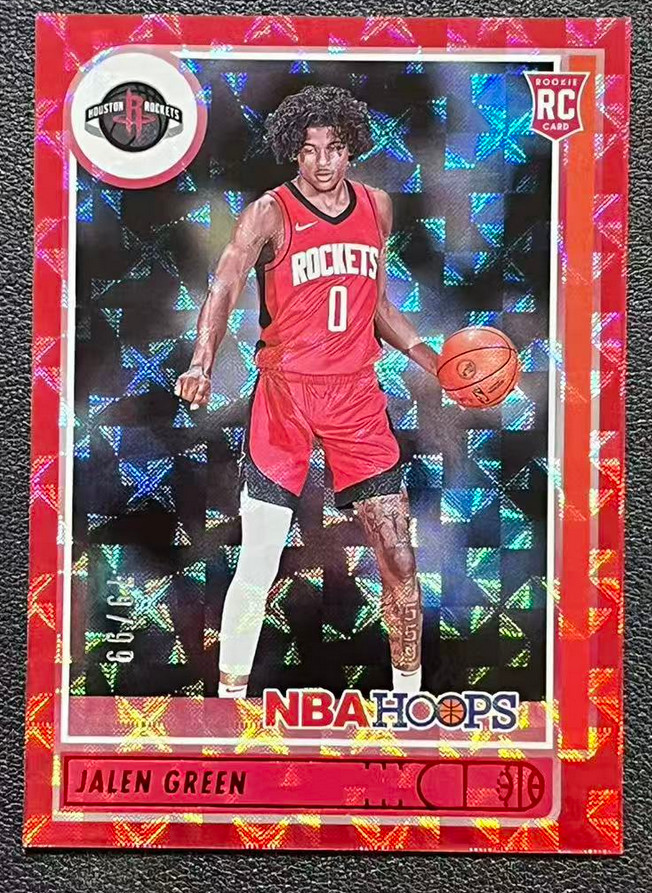 Jalen Green 2021-22 Panini Hoops 79/99 Red Hyper RC Rockets #218