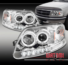97-03 Ford F-15097-02 Expedition Halo Led Projector Headlight Chrome Leftright 97-03 Ford F-15097-02 Expedition Halo Led Projector Headlight Chrome Leftright