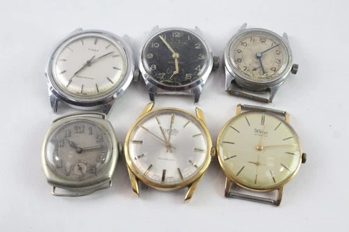 Vintage Mechanical Watch Heads Kienzle Timex UNTESTED x 6