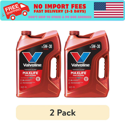 (2 pack) Valvoline MaxLife High Mileage 5W-30 Synthetic Blend Motor Oil 5 Quart