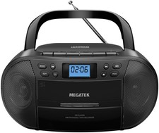 MEGATEK CBR510 Portable CD/Cassette Player Boombox with Small, Black