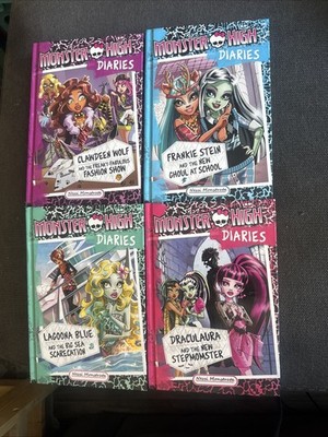 Monster High Diaries Lot of 4 Hardcover Books Nessi Monstrata Clawdeen Frankie