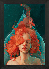 Mermaid Framed Wall Art Poster Canvas Print Picture