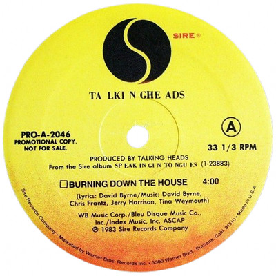 Talking Heads - 'Burning Down The House / Pull Up The Roots' 12''