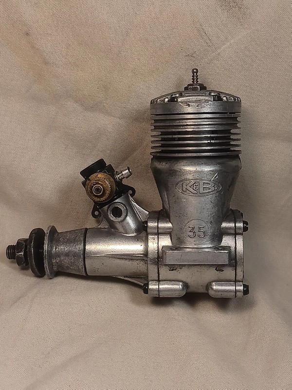 Vintage K&B 35 R/C Nitro Plane Engine W/ HB Carb