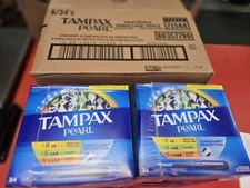 6 box of Tampax Pearl Triple Pack Unscented Tampons, 34 ct 6 Pack Case BRAND NEW