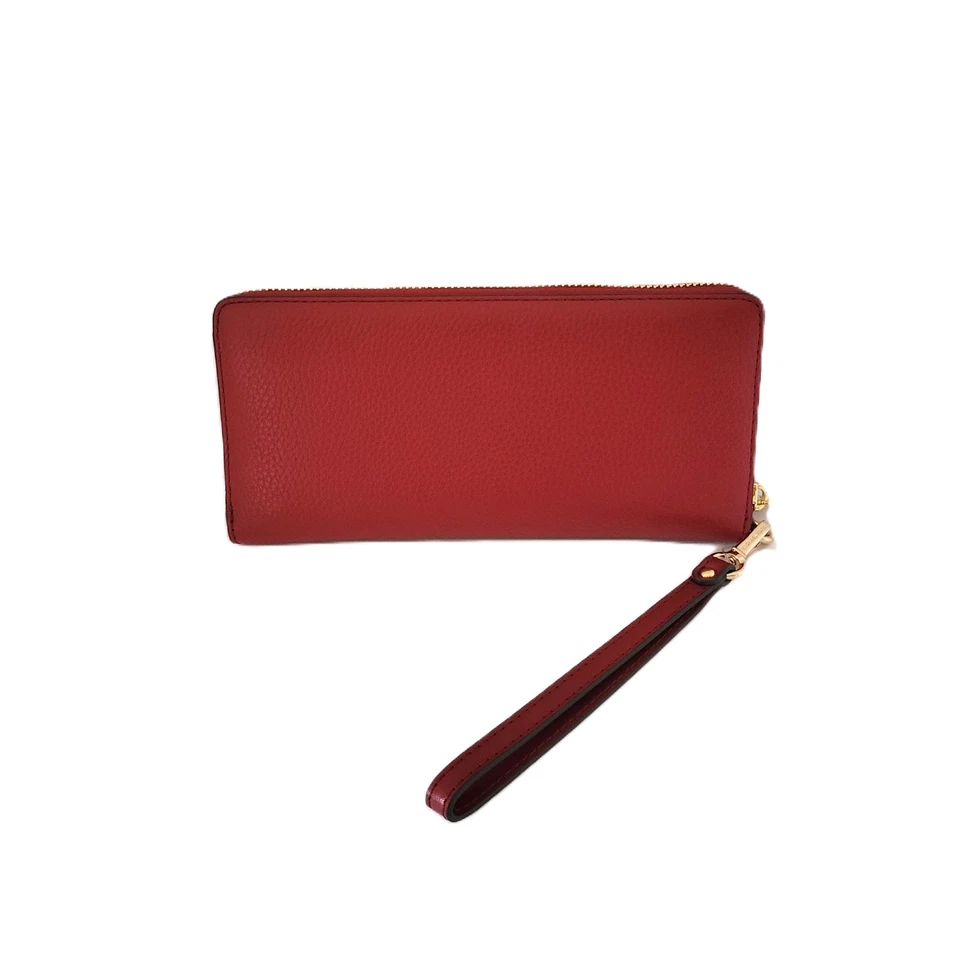 Cartera continental de viaje grande Michael Kors Jet Set cuero cereza Foto 3 de 4