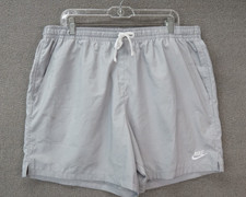 NIKE Swim Trunks Spellout Swoosh Logo Men's Gray 2XL
