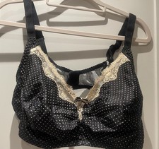 Pretty Black & Beige Spotted Non Wired Bra. 40E. New Without Tags