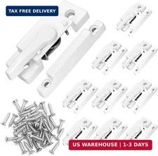 10 Pack Sliding Window Sash Locks, Cam Action White Double Hung Window Sash Lock