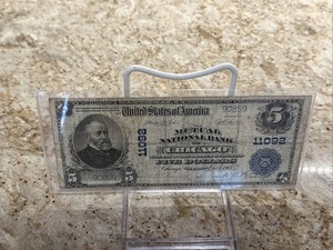 1902 $5 THE MUTUAL NATIONAL BANK OF CHICAGO, IL NATIONAL CURRENCY CH. #11092