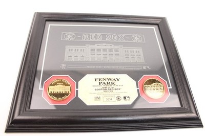 Boston Red Sox Fenway Park Limited Ed Coins Highland Mint Framed Glass Etched