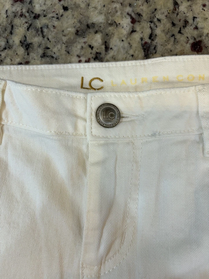 Pantalones cortos de jean para mujer LC Lauren Conrad crema talla 12 Foto 2 de 4