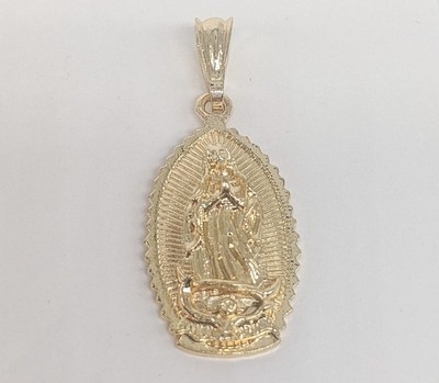 Gold Plated My Lady Virgin Mary Pendant Oro Laminado Virgen de Guadalupe Medalla