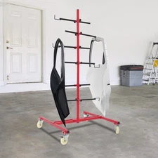 For Panel Paint Stand with 6 Hooks Constructed from premium Q235 steel Red+Black