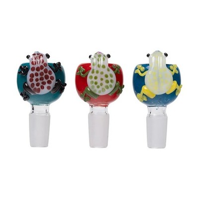 3x Novelty Frog Glass Male Bowl Slides 14mm Water Pipe Bong Hookah Bubbler