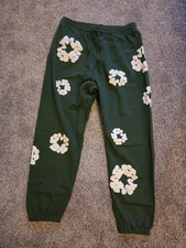 Denim Tears Green Mono Cotton Wreath Sweatpants Size XL -Pine Green