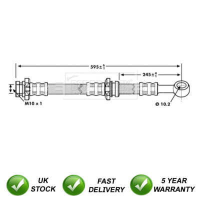 Brake Hose Rear Left SJR Fits Nissan Primera 1996-2002 1.6 1.8 2.0 TD
