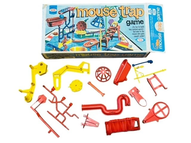Mouse Trap Board Game 1975 Ideal Toys vtg boardgame mice INCOMPLETE parts box