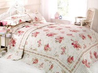 Floral Chic Vintage Quilted Bedspread Throw + 2 Pillow Shams In 2 Sizes Floral Chic Vintage Quilted Bedspread Throw + 2 Pillow Shams In 2 Sizes
