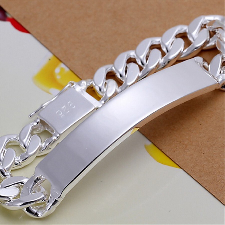 Pulsera De Plata 925 De Hombre Mujer Pulsera Brazalete Joyería Fina