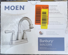 MOEN 84943SRN Banbury Brushed Nickel 2-Handle High Arc Bathroom Faucet.MSRP 217