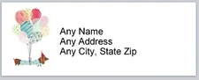 Personalized Address Labels Cartoon Dachshund balloons (J 16)
