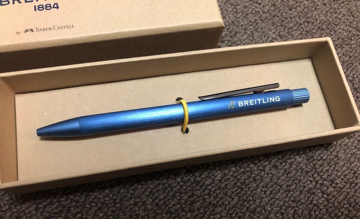 BREITLING Novelty Faber-Castell Blue Aluminum Knock type Ballpoint
