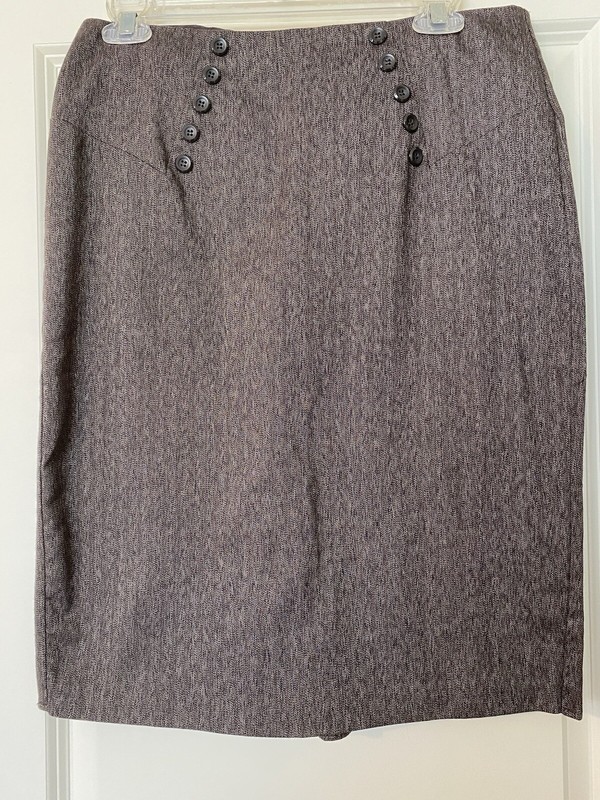 BCX Womens Skirt Sz 9 Knee Length Workwear Business Attire Brown Tweed Skirt EUC