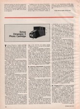 Sonus - Dimension 5 Cartridge - Full Original Test Report -
