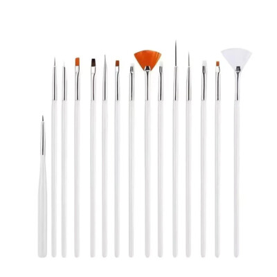 15 STCK. Nail Art Pinsel Set Punkte Werkzeuge UV Gel Politur Malen Zeichnen Liner Stift