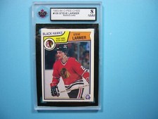 1983/84 O-PEE-CHEE NHL HOCKEY CARD #105 STEVE LARMER ROOKIE RC KSA 8 NM/MINT OPC. rookie card picture