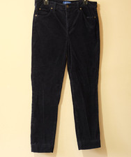 Talbots Corduroy Pants Straight Leg High Rise Navy Women's 8 H23-51