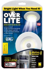 Over Lite As Seen On TV 4 in x 4 in Motion Activated Ceiling/Wall Light -Battery