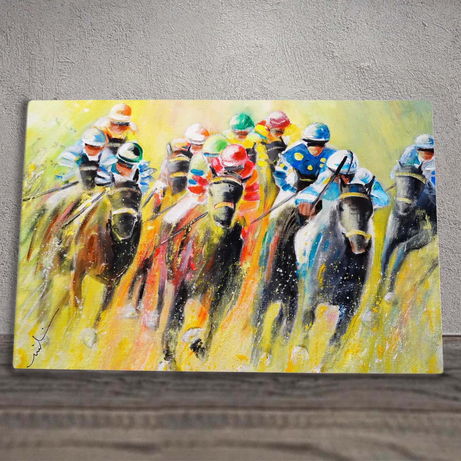 Horse Racing Ceramic Tile Picture Plaque Sign By Miki De Goodaboom 20x30cm