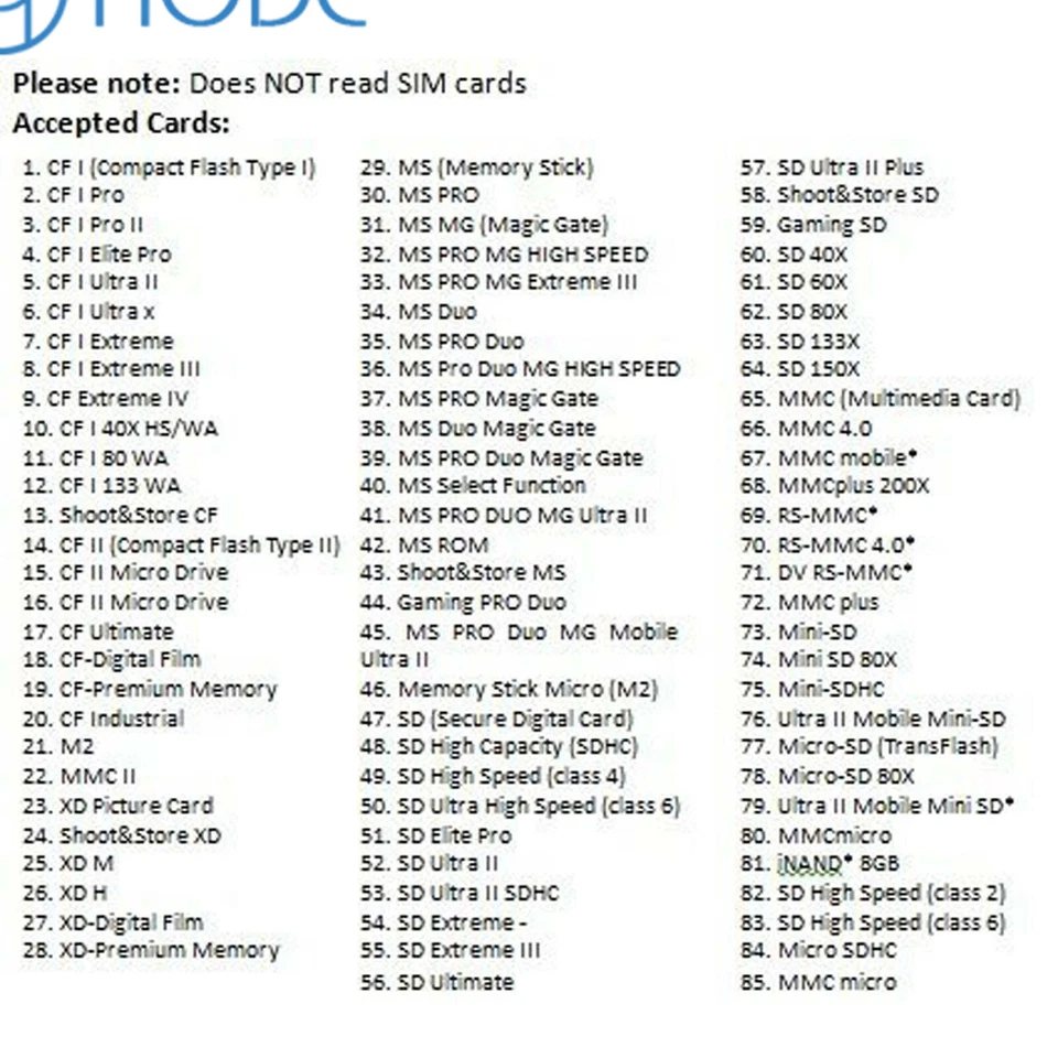 Memory Card Reader All in One 1 USB Adapter SD SDHC Mini Micro M2 MMC XD CF MS - Image 3 of 4