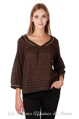 SO & CO - LIQUIDATION - Blouse Ode chocolat - Neuve avec étiquette - Photo 1/4