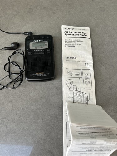 SONY SRF-M806 AM/FM STEREO RADIO Black Receiver Tuner Tested Japan Used - Picture 2 of 10