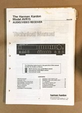 Harman Kardon AVR15 Receiver Service Manual Original 