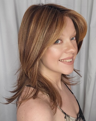 Peluca Bob emplumada de TRESSALLURE ¡Cualquier color! Heat Friendly! Top Mono + Encaje NUEVO - Imagen 4 de 44