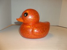 Rubber Duck Glitter Dazzle Duckie Large 6  Sparkly Bath Toy Orange/Pink