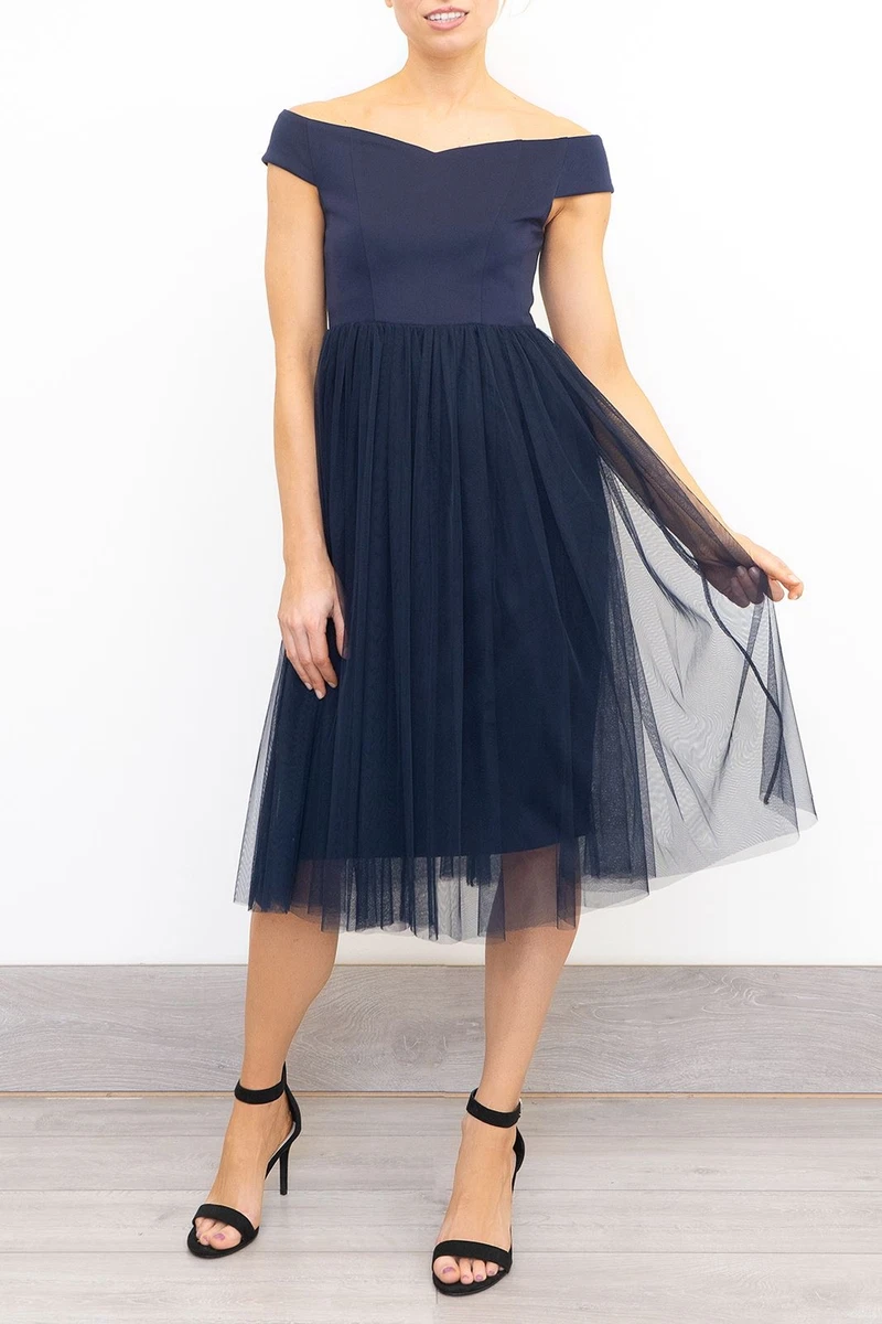 Womens navy top occasion dress